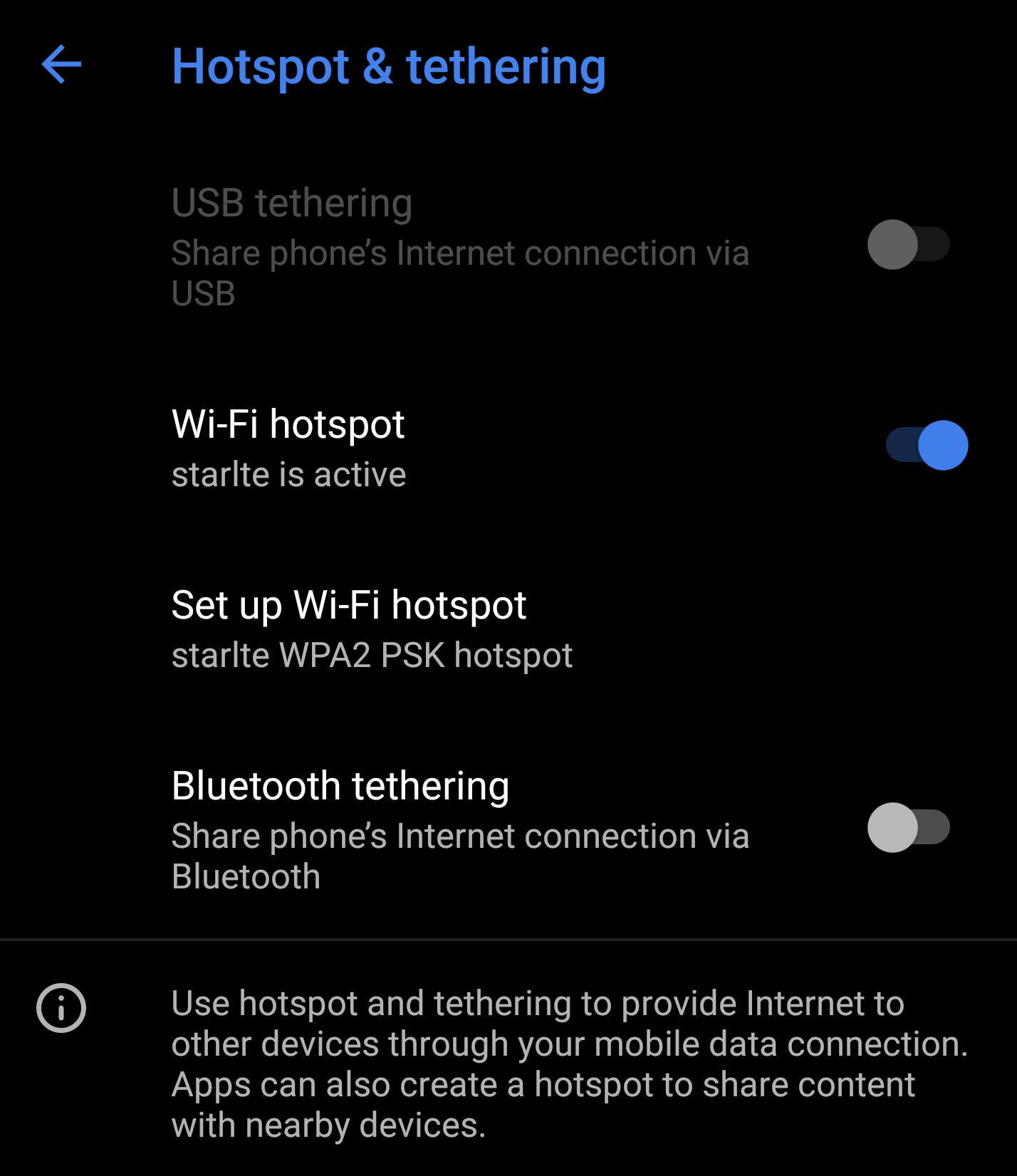 Start the mobile hotspot on your phone