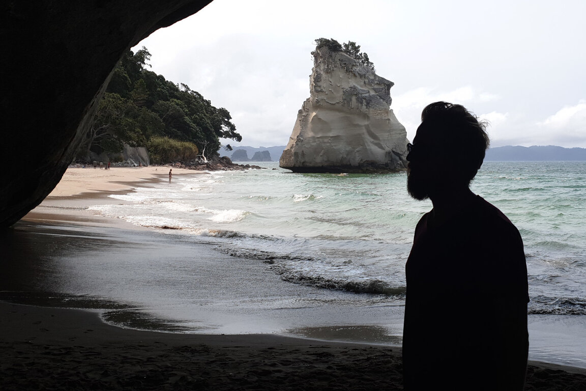 Zur Cathedral Cove sind wir an der wunderschönen Steilküste nördlich von Hahei entlanggewandert.