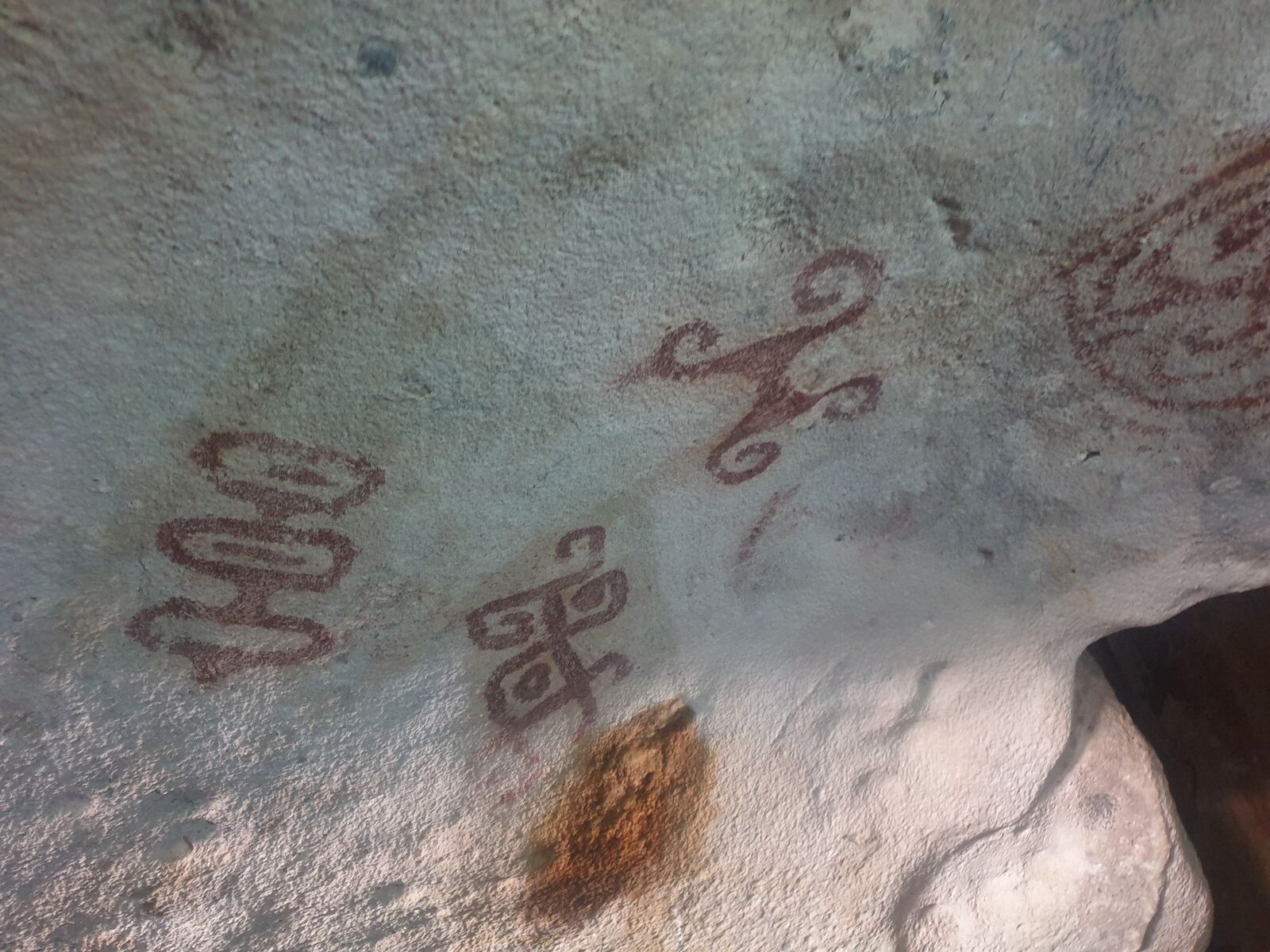 Cave drawings were left there many ages ago.