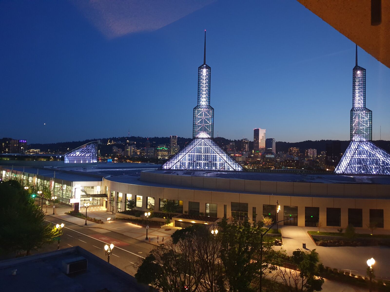 The Oregon Conferention Center has two quite distinct glass towers that can be seen from all over the city.