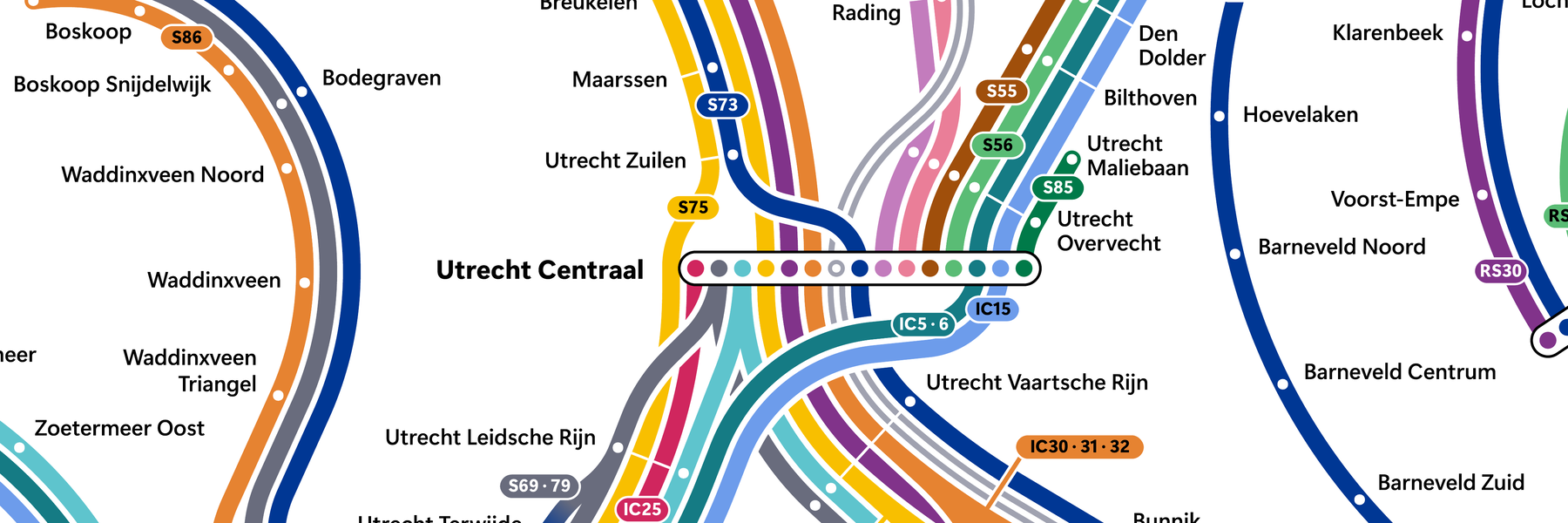 Featured image of post Eine Karte des niederländischen Schienennetzes mit geschwungenen Linien
