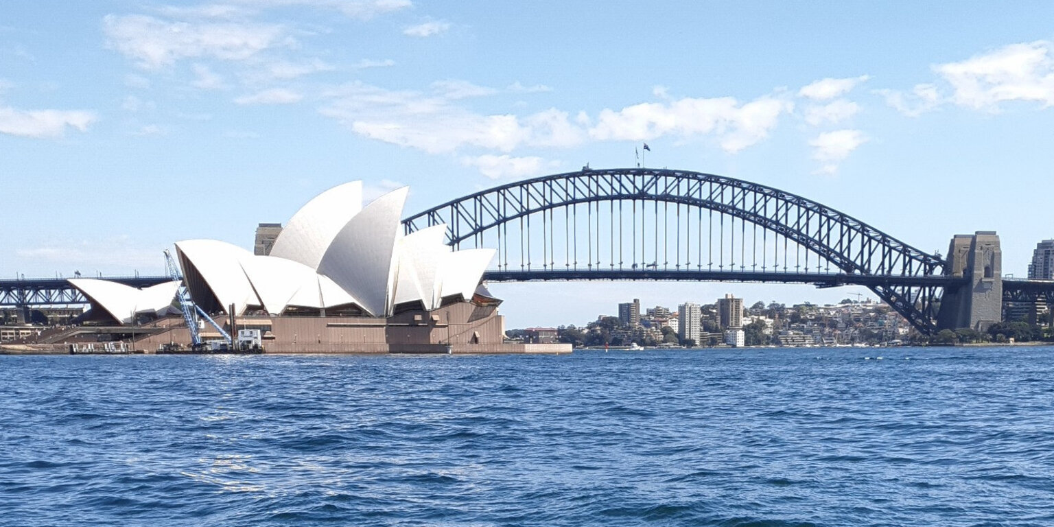 Das Opernhaus und die Harbour Bridge von Sydney im Einklang