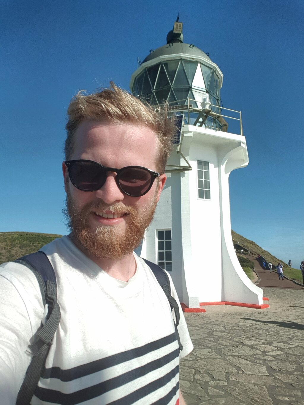 Obligatorisches Selfie am Leuchtturm am Cape Reinga